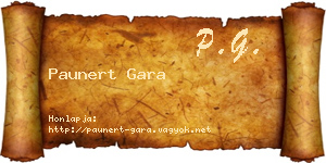 Paunert Gara névjegykártya